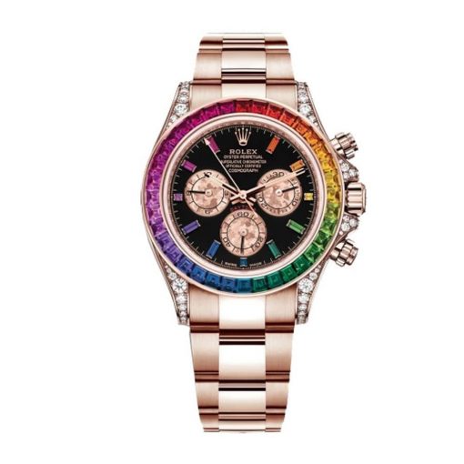 Rolex Cosmograph Daytona Rainbow Bezel Black Dial 116520 Replica