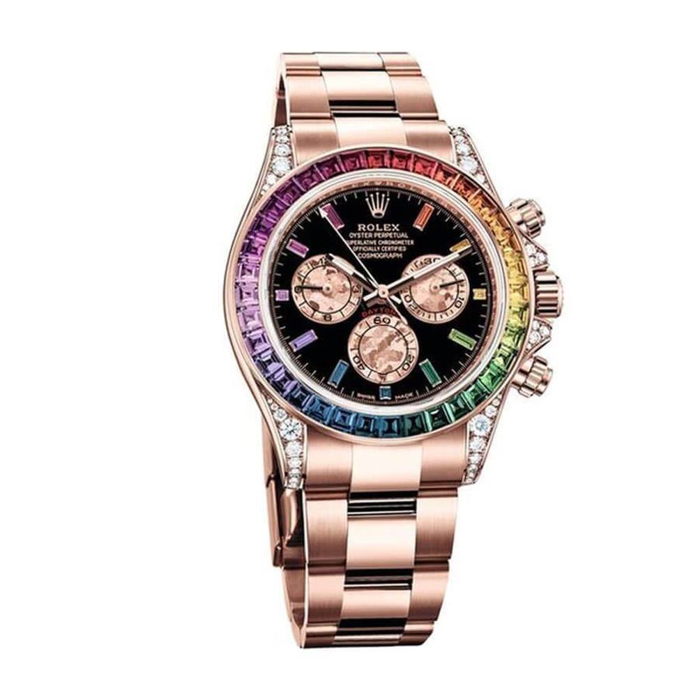 Rolex Cosmograph Daytona Rainbow Bezel Black Dial 116520 Replica Rolex Cosmograph Daytona Rainbow Bezel Black Dial 116520 Replica