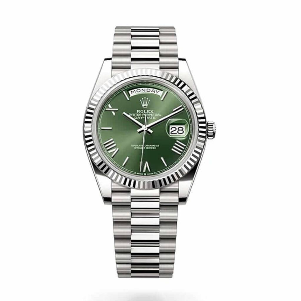 Rolex Day-Date 228239 Stainless Steel Olive Green Dial Oyster Replica Rolex Day-Date 228239 Stainless Steel Olive Green Dial Oyster Replica