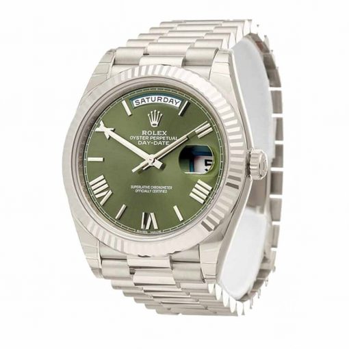 Rolex Day-Date 228239 Stainless Steel Olive Green Dial Oyster Replica