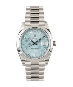 Rolex Day-Date Platinum Ice Blue Baguette Dial Presidential 228206 Replica