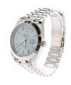 Rolex Day-Date Platinum Ice Blue Baguette Dial Presidential 228206 Replica