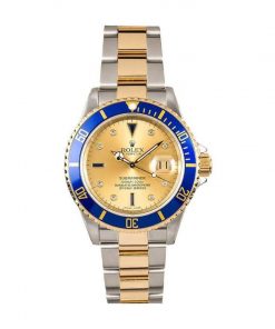 Rolex Submariner Two-Tone 16613 Silver Factory Serti Diamond Dial Replica