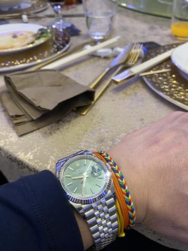 rolex datejust green 41mm jubilee