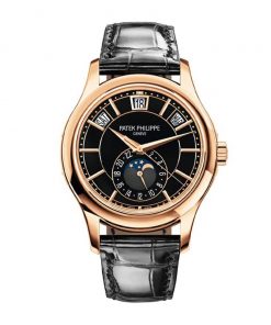 Patek Philippe Complications 5205R-010 Annual Calendar Rose Gold Black Dial Replica