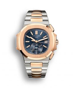 Patek Philippe Nautilus Flyback Chronograph 5980/1AR Rose Gold Blue Dial Replica
