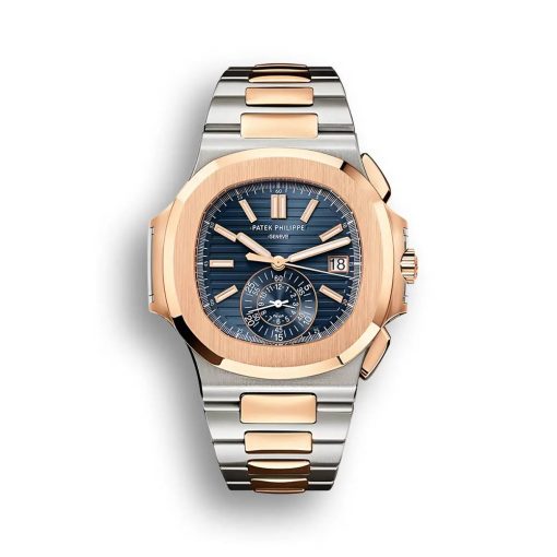 Patek Philippe Nautilus Flyback Chronograph 5980/1AR Rose Gold Blue Dial Replica