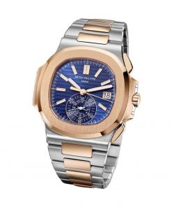 Patek Philippe Nautilus Flyback Chronograph 5980/1AR Rose Gold Blue Dial Replica